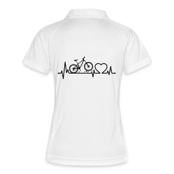 Battement de cœur du VTT - Polo respirant Femme - blanc/rouge - Dos
