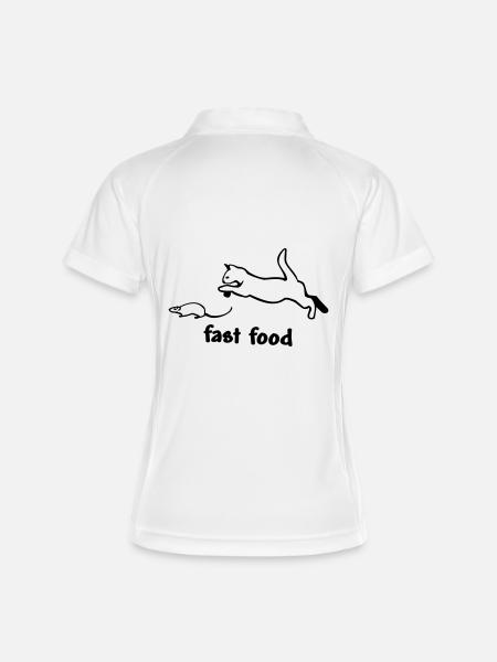 fast_food - Frauen Polo atmungsaktiv - Weiß/Rot