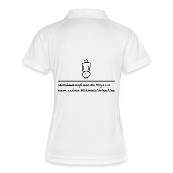 anderer Blickwinkel - Frauen Polo atmungsaktiv - Weiß/Rot - Hinten