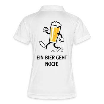 XEin Bier Geht Noch! (Bierchen / Cartoon / Lustig) - Frauen Polo atmungsaktiv - Weiß/Rot - Hinten
