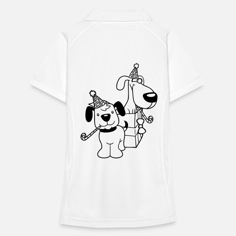 2 Dogs Birthday Gift Party Hat Celebrate Toad Women's Polo breathable