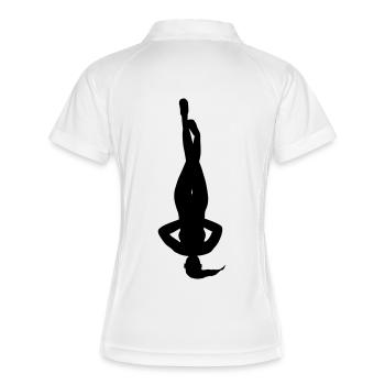 Yoga auf dem Kopf - Frauen Polo atmungsaktiv - Weiß/Rot - Hinten