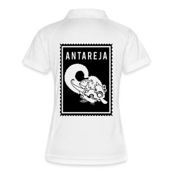 Antareja - Wayang - Frauen Polo atmungsaktiv - Weiß/Rot - Hinten