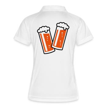 2 Altbiergläser Stoßen An (Bier / Altbier / 2C) - Frauen Polo atmungsaktiv - Weiß/Rot - Hinten