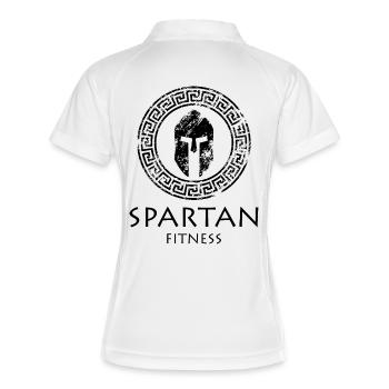 SPARTANISCHE FITNESS. Für Fitness-Studio-Enthusiasten - Frauen Polo atmungsaktiv - Weiß/Rot - Hinten