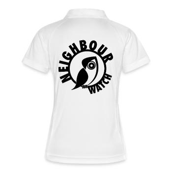 Neighbour Watch – Urban Owl Surveillance Club - Frauen Polo atmungsaktiv - Weiß/Rot - Hinten