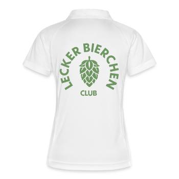 Lecker Bier - Lecker Bierchen Club - Festival  - Frauen Polo atmungsaktiv - Weiß/Rot - Hinten