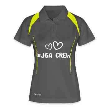 Jga Crew Junggesellinnenabschied - Frauen Polo atmungsaktiv - Grau/Limette - Vorne
