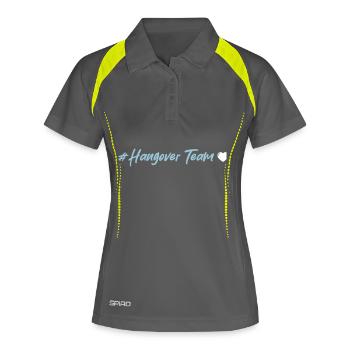 Gueule de bois Cœur d’équipe - Polo respirant Femme - gris/vert citron - Devant