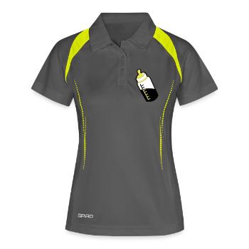 Biberons - Polo respirant Femme - gris/vert citron - Devant