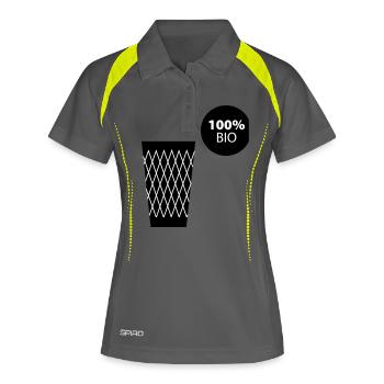 Nervuré 100% BIO #Frankfurt #069 #Ebbelwoi #FFM - Polo respirant Femme - gris/vert citron - Devant