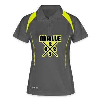 Malle 2025 - Frauen Polo atmungsaktiv - Grau/Limette - Vorne