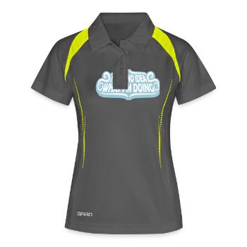 Aucune idée - Polo respirant Femme - gris/vert citron - Devant