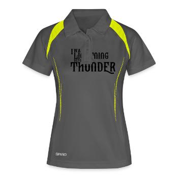 I Was Lightning Before The Thunder - Polo respirant Femme - gris/vert citron - Devant
