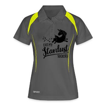 Eat my Stardust, Suckers - Polo respirant Femme - gris/vert citron - Devant