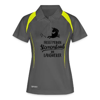 Manger mon Stardust vous ennuyer - Polo respirant Femme - gris/vert citron - Devant
