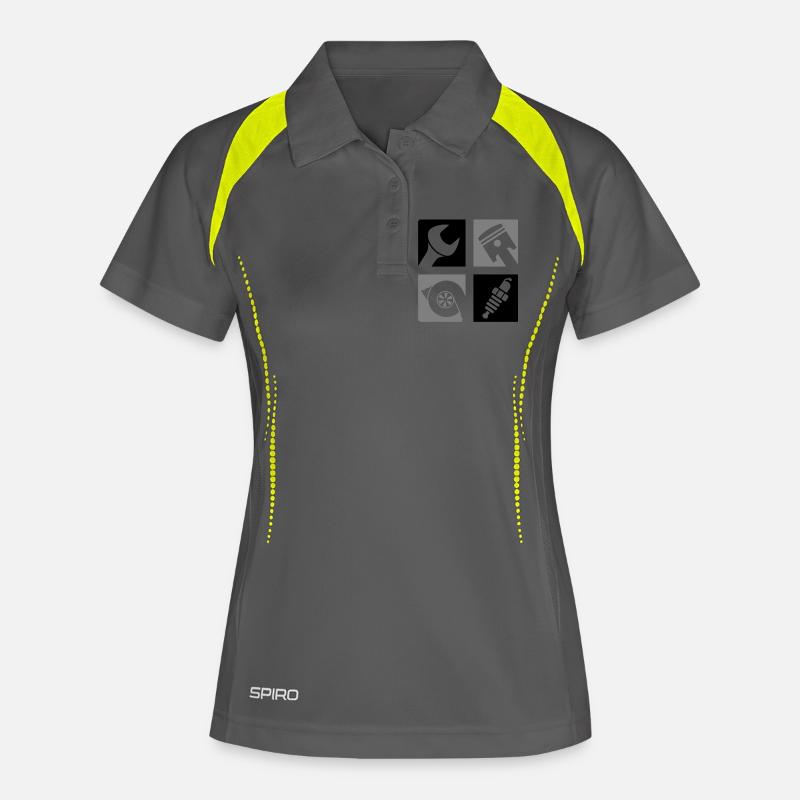 Wrench Piston Turbo Spark Plug Emblem - Women's Polo breathable - grey/lime