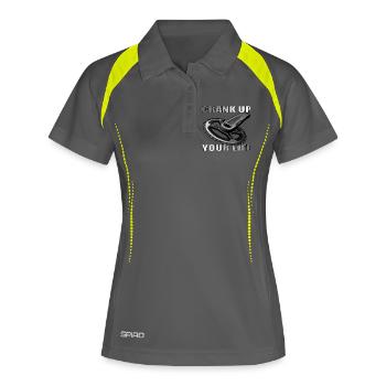 Crank Up Your Life design for bike lovers - Women's Polo breathable - grey/lime - Front