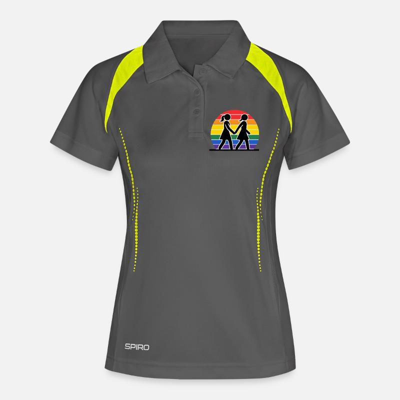 Female Pride Couple Before Pride Sunset - Women's Polo breathable - grey/lime