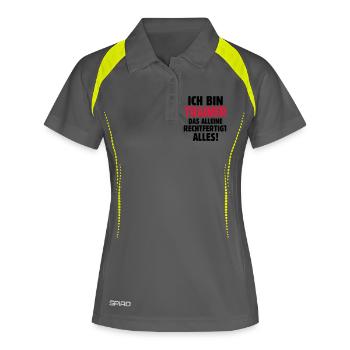 Ich bin Trainer das rechtfertigt alles - Fußball - Frauen Polo atmungsaktiv - Grau/Limette - Vorne