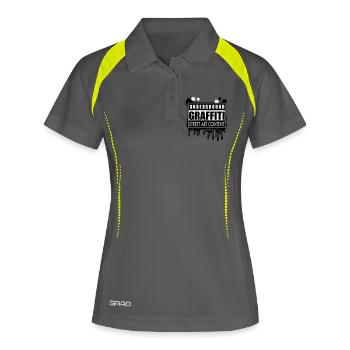 Underground graffitis flex - Polo respirant Femme - gris/vert citron - Devant