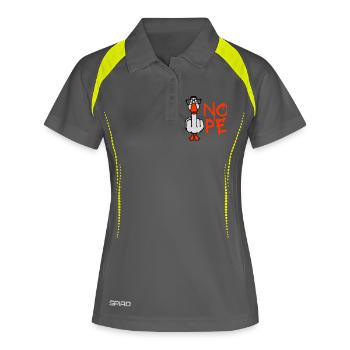 Goose Nope Middle Finger Nerd Geek Horn-Rimmed Glasses Smart - Women's Polo breathable - grey/lime - Front