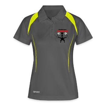 Gardien de but ou gardien de but shadow figure champion - Polo respirant Femme - gris/vert citron - Devant