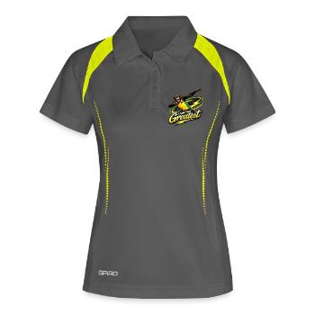 Monkey Sports Hero: I am the Greatest - Women's Polo breathable - grey/lime - Front