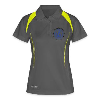 A Salty Dog - Shirt Hoodie Sailing North Sea Baltic Sea - Women's Polo breathable - grey/lime - Front