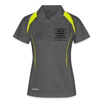 SOCCER FAN baby-foot - Polo respirant Femme - gris/vert citron - Devant