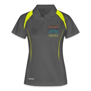 Je n’ai pas besoin de thérapie. J’ai juste besoin de faire de la randonnée. - Polo respirant Femme - gris/vert citron - Devant