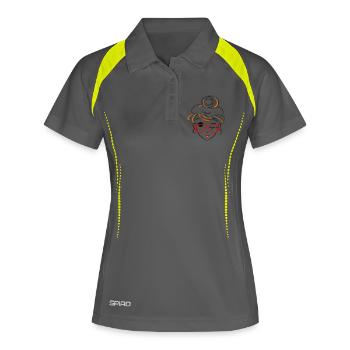 Girl, forget it - Frauen Polo atmungsaktiv - Grau/Limette - Vorne