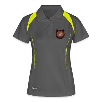 Bear Head Design - Women's Polo breathable - grey/lime - Front