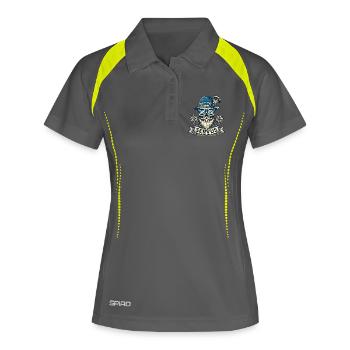 Trachtenshirt Herren Trachten T-Shirt Servus - Frauen Polo atmungsaktiv - Grau/Limette - Vorne