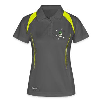 Chat de la Saint-Patrick - Polo respirant Femme - gris/vert citron - Devant