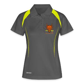 Geburtstagsdrachen 1964-2024 - Frauen Polo atmungsaktiv - Grau/Limette - Vorne