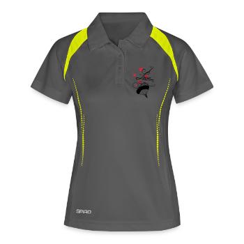 Parachutiste avec lettrage I love you - Polo respirant Femme - gris/vert citron - Devant