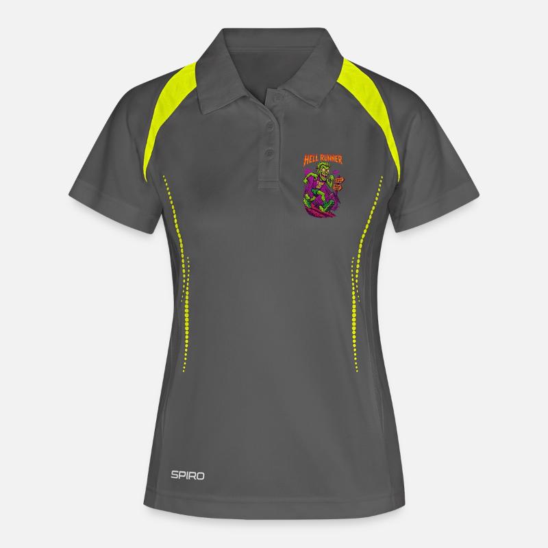 HELL RUNNER - Women's Polo breathable - grey/lime