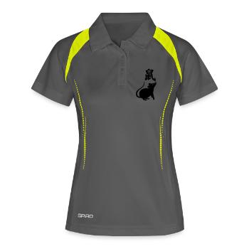Caractère chinois rat avec image de rat - Polo respirant Femme - gris/vert citron - Devant
