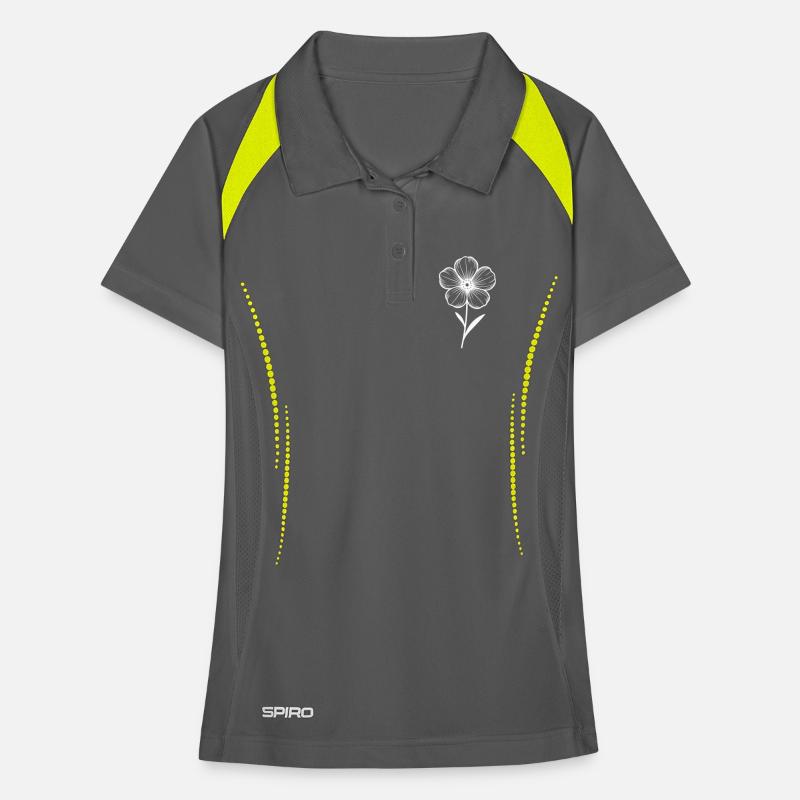 Fleur blanche graphique - variable de couleur Polo respirant Femme