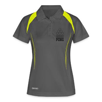 Bier Pong Logo 7 - Frauen Polo atmungsaktiv - Grau/Limette - Vorne