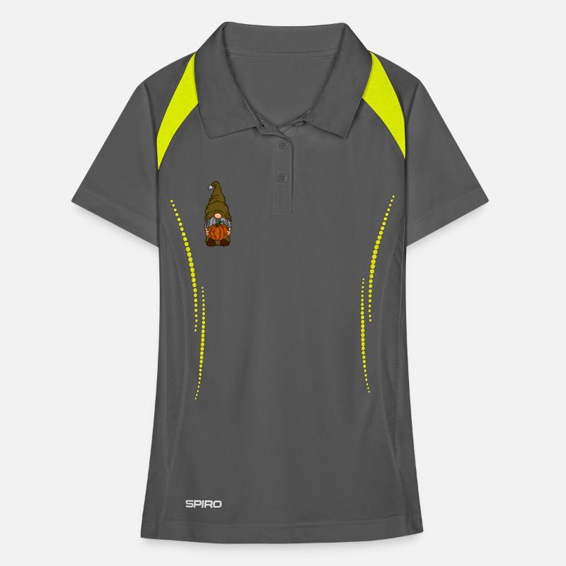 Gnom mit Kürbis und Schädelhut, Süß, Halloween  Frauen Polo atmungsaktiv