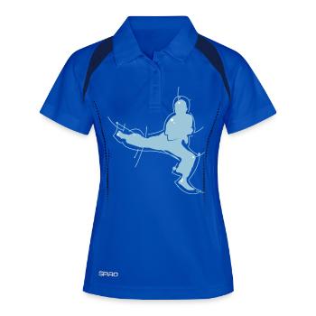 art martial - Polo respirant Femme - bleu roi/marine - Devant
