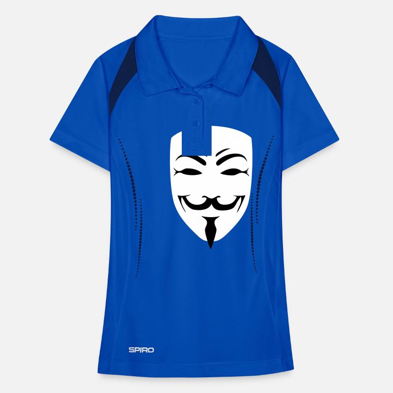 anonymous happy mask internet hack Women's Polo breathable