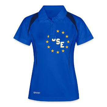 United States of Europe - Frauen Polo atmungsaktiv - Königsblau/Navy - Vorne