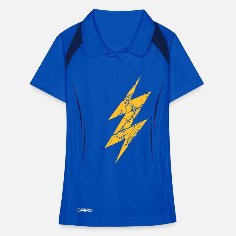 cracks scratch lightning symbol connect connection Women's Polo breathable