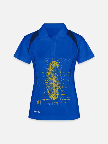 Gelbe Silhouette Abstract - Frauen Polo atmungsaktiv - Königsblau/Navy