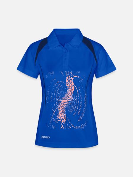 Spirale der Bytes: Meditationsfigur - Frauen Polo atmungsaktiv - Königsblau/Navy