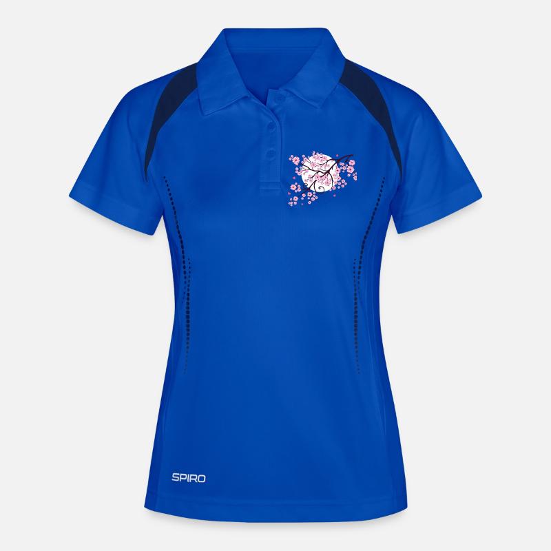 Cherry tree cherry blossom with heart sakura spring - Women's Polo breathable - royal/navy