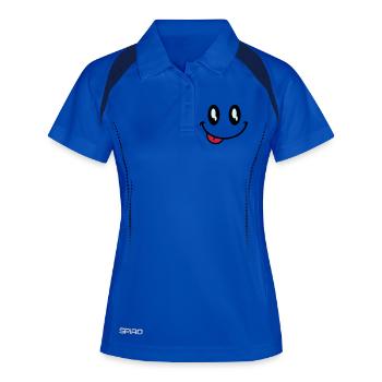 augen smiley zunge - Frauen Polo atmungsaktiv - Königsblau/Navy - Vorne